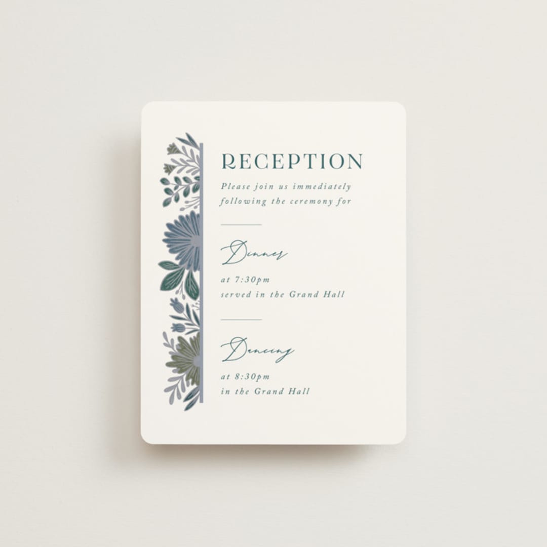 "Flourish" - Reception Cards in Bluemoon by Jen Owens - Front