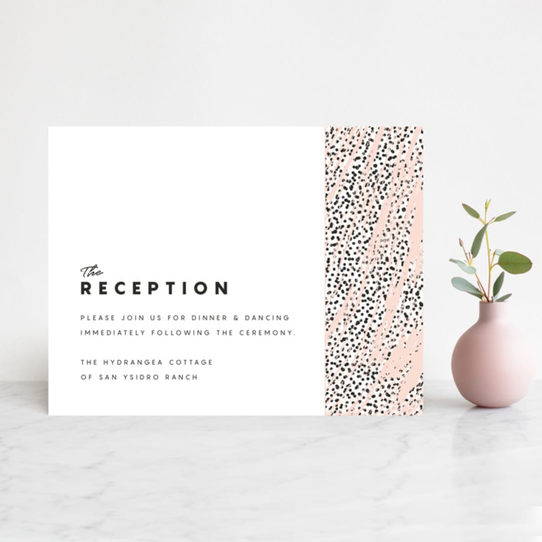 "Textured Dots" - Reception Cards in Blush by Emily Sabol Goss - Front