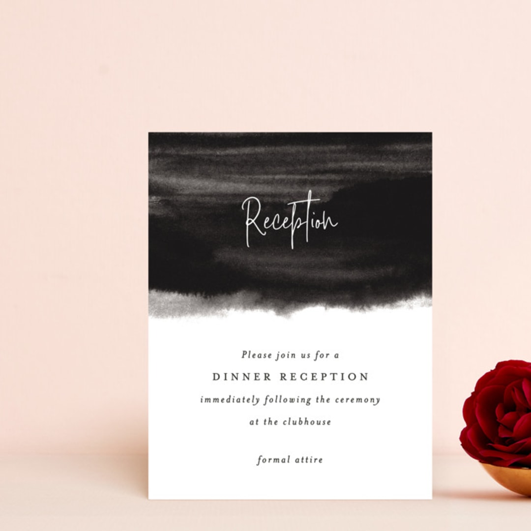 "Eloquent" - Reception Cards in Coal by Mansi Verma - Front