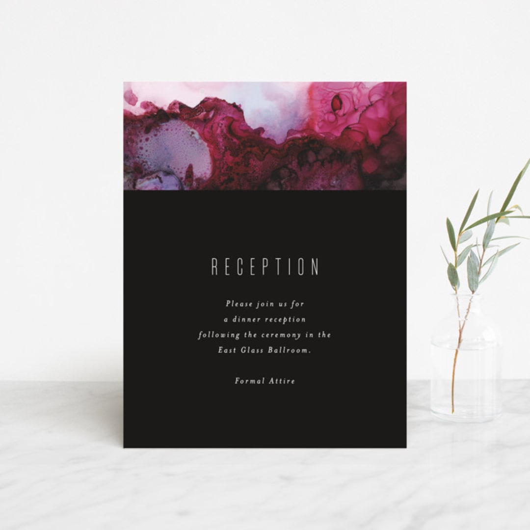 "Aurora" - Reception Cards in Raspberry by Itsy Belle Studio - Front