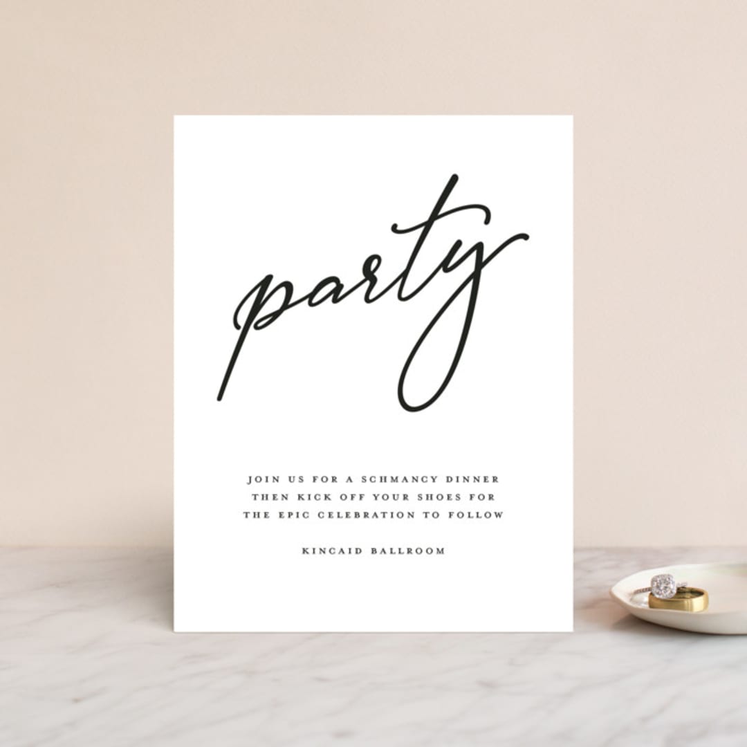 "Why Knot" - Reception Cards in Ebony by Karen Glenn - Front