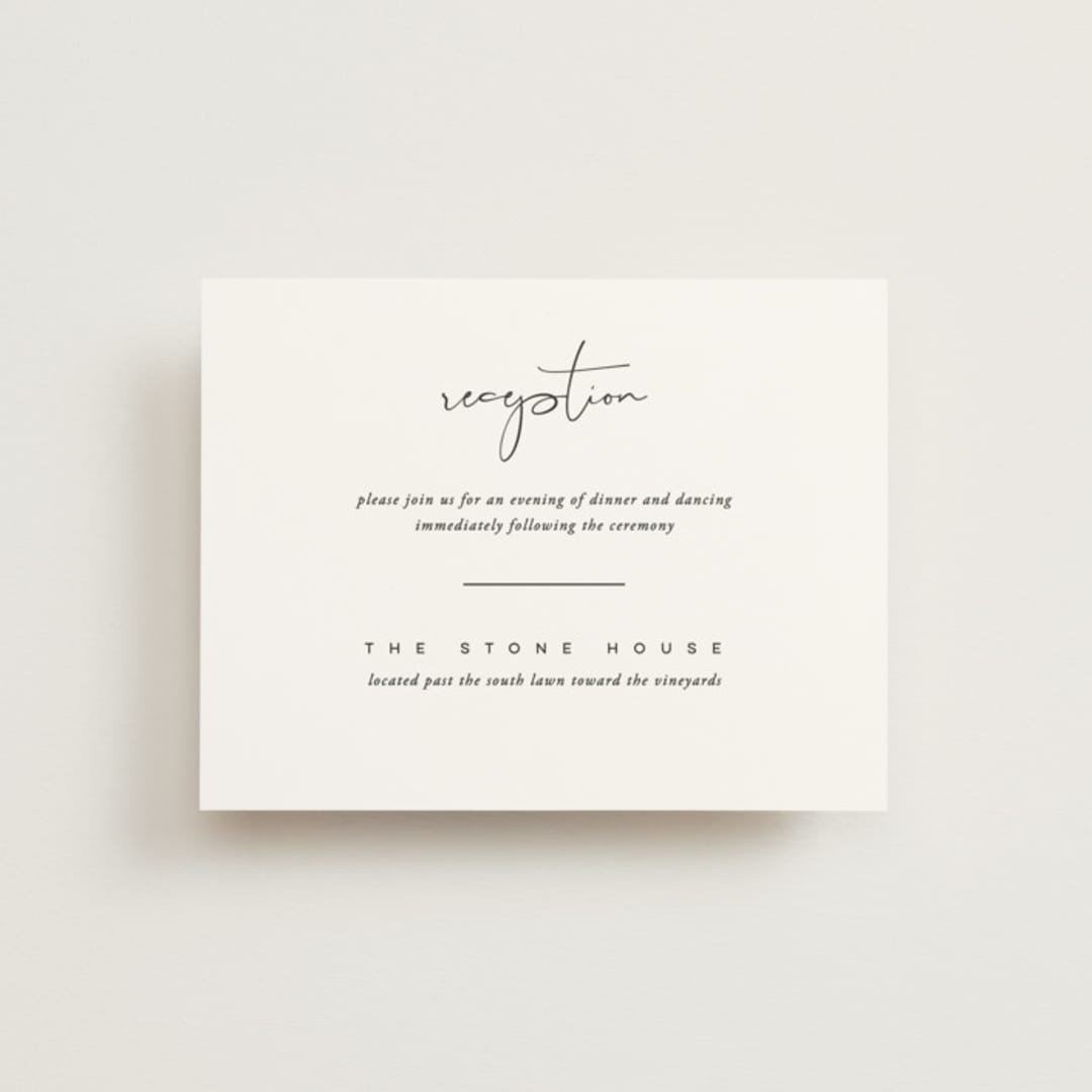 "The Space Between" - Reception Cards in Sugar by Jessica Williams - Front