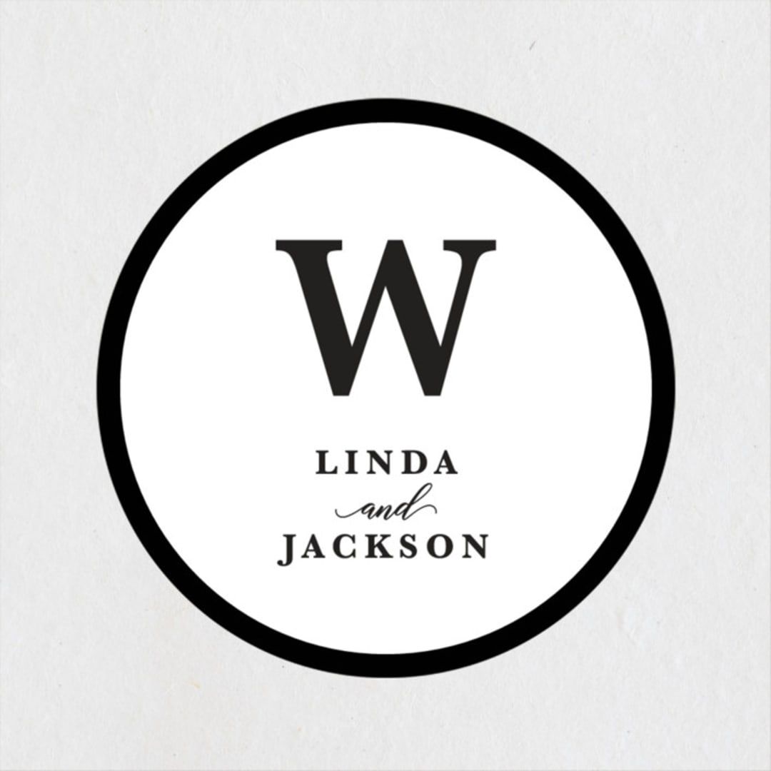 "modern classic" - Rehearsal Dinner Favor Stickers in Black Tie by Laura Hamm - Front