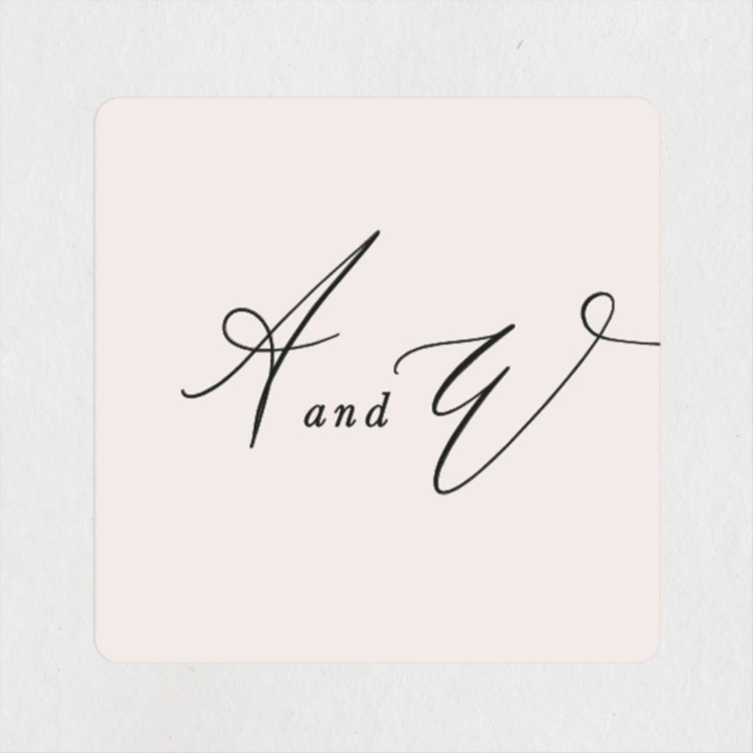 "Timeless" - Rehearsal Dinner Favor Stickers in Taupe by Leah Bisch - Front