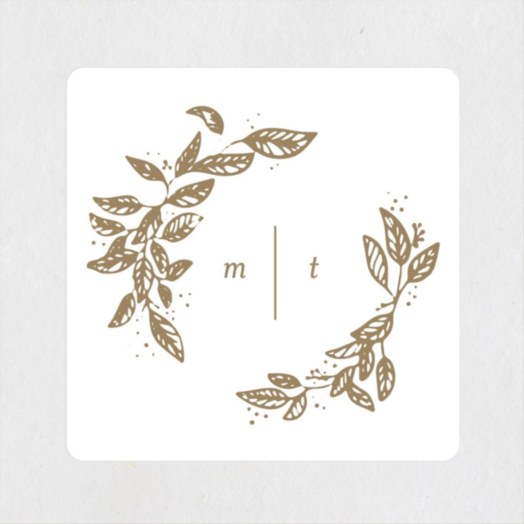 "Reflection" - Rehearsal Dinner Favor Stickers in Porcelain by Leah Bisch - Front