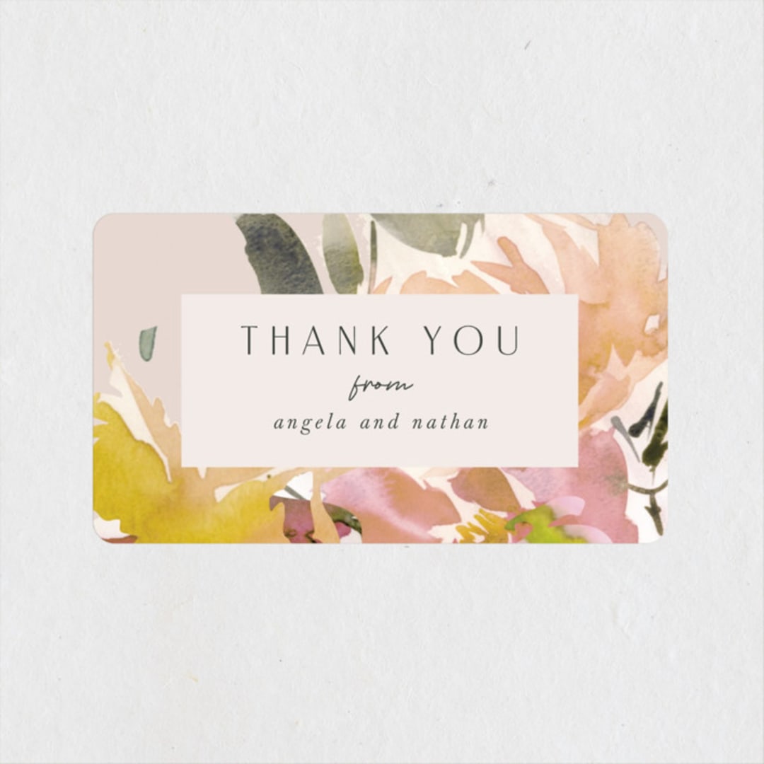 "Bouquet" - Rehearsal Dinner Favor Stickers in Garden by Lori Wemple - Front