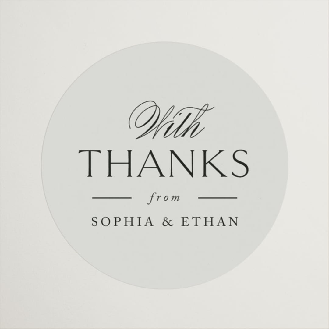 "Sophisticate" - Rehearsal Dinner Favor Stickers in Slate by Jennifer Postorino - Front