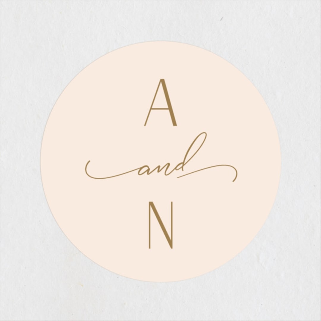 "Flourished Rehearsal" - Rehearsal Dinner Favor Stickers in Champagne by Carolyn MacLaren - Front