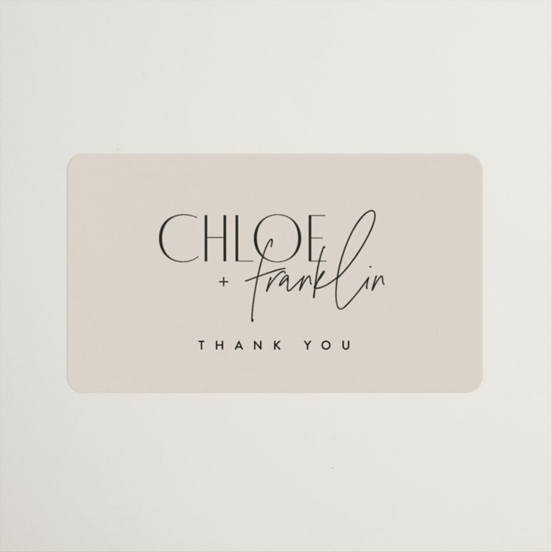 "Layered" - Rehearsal Dinner Favor Stickers in Natural by Kelly Schmidt - Front