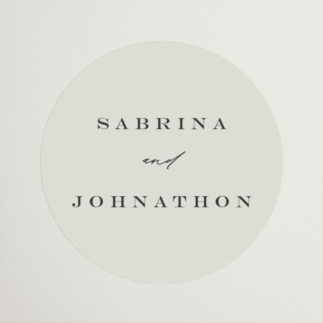 "Softly Swept" - Rehearsal Dinner Favor Stickers in Ivory by Carolyn Nicks - Front