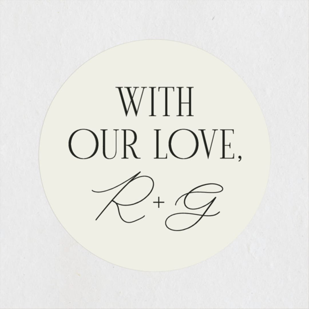"Chic Celebration" - Rehearsal Dinner Favor Stickers in Ecru by Louise Kay - Front