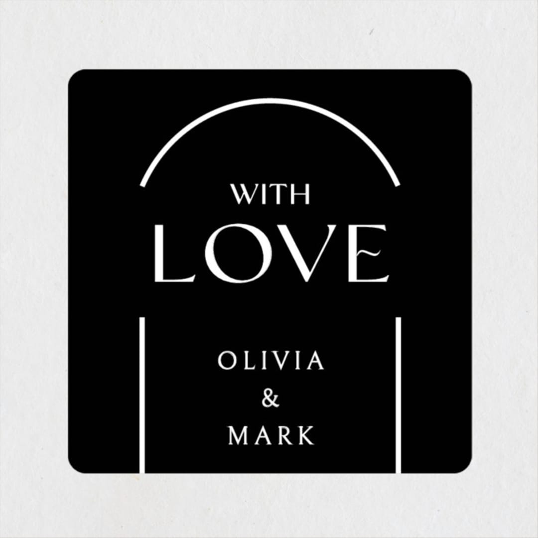"the arch" - Rehearsal Dinner Favor Stickers in Snow by Pati Cascino - Front