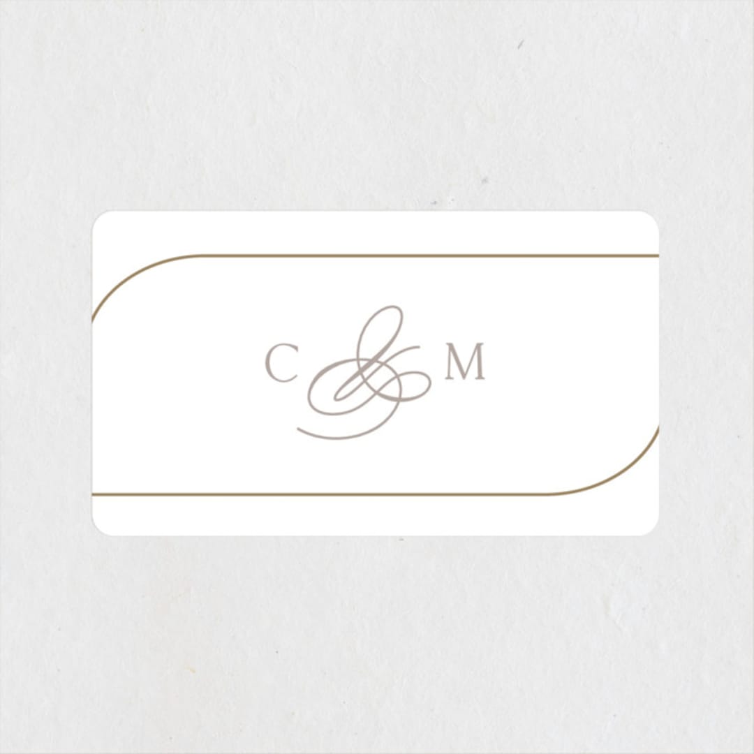 "Glimmering sweep" - Rehearsal Dinner Favor Stickers in Lily by Creo Study - Front