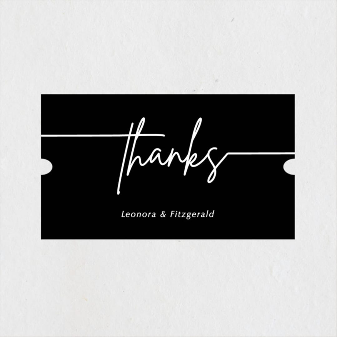 "Lilt" - Rehearsal Dinner Favor Stickers in Licorice by Kampai Designs - Front