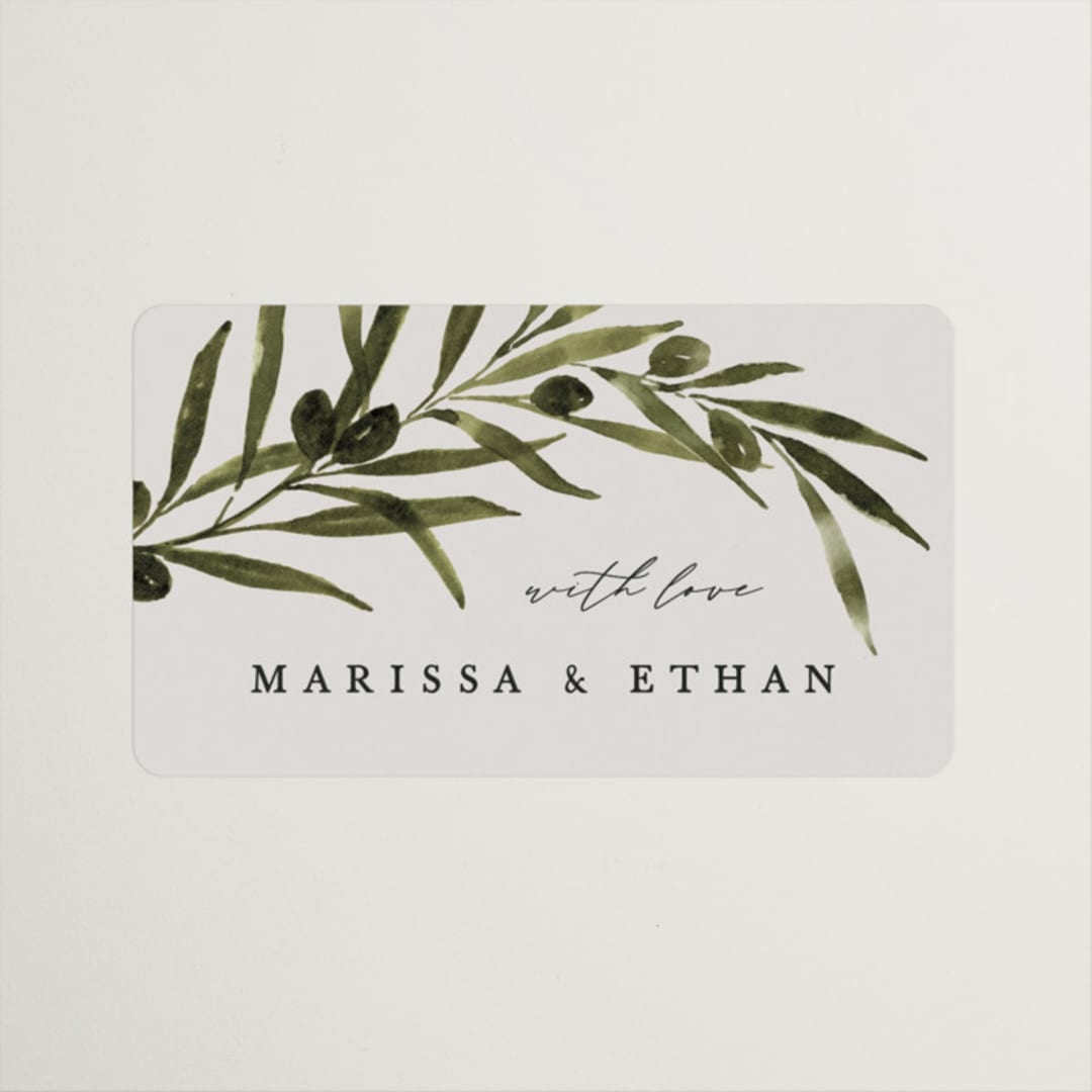 "Olivier" - Rehearsal Dinner Favor Stickers in Creme by Kate Ahn - Front