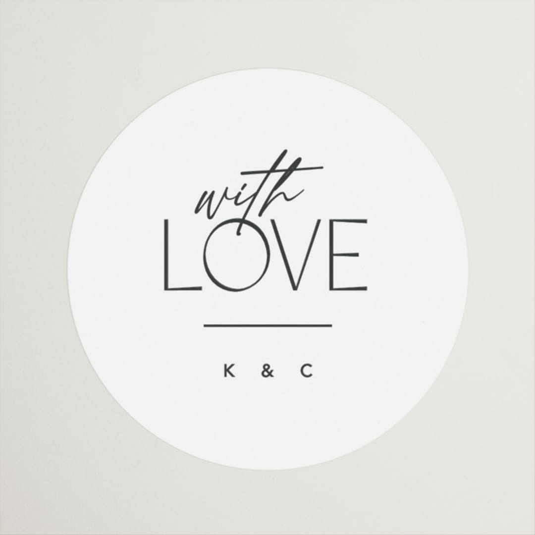 "Crisp" - Rehearsal Dinner Favor Stickers in Frost by Creo Study - Front