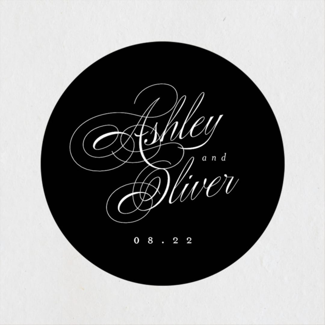 "Forever" - Rehearsal Dinner Favor Stickers in Onyx by Hudson meet Rose - Front