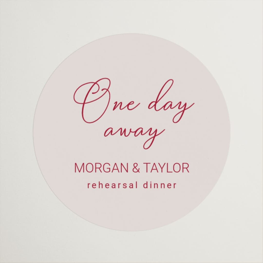 "Romantic night" - Rehearsal Dinner Favor Stickers in Wine by Cass Loh - Front