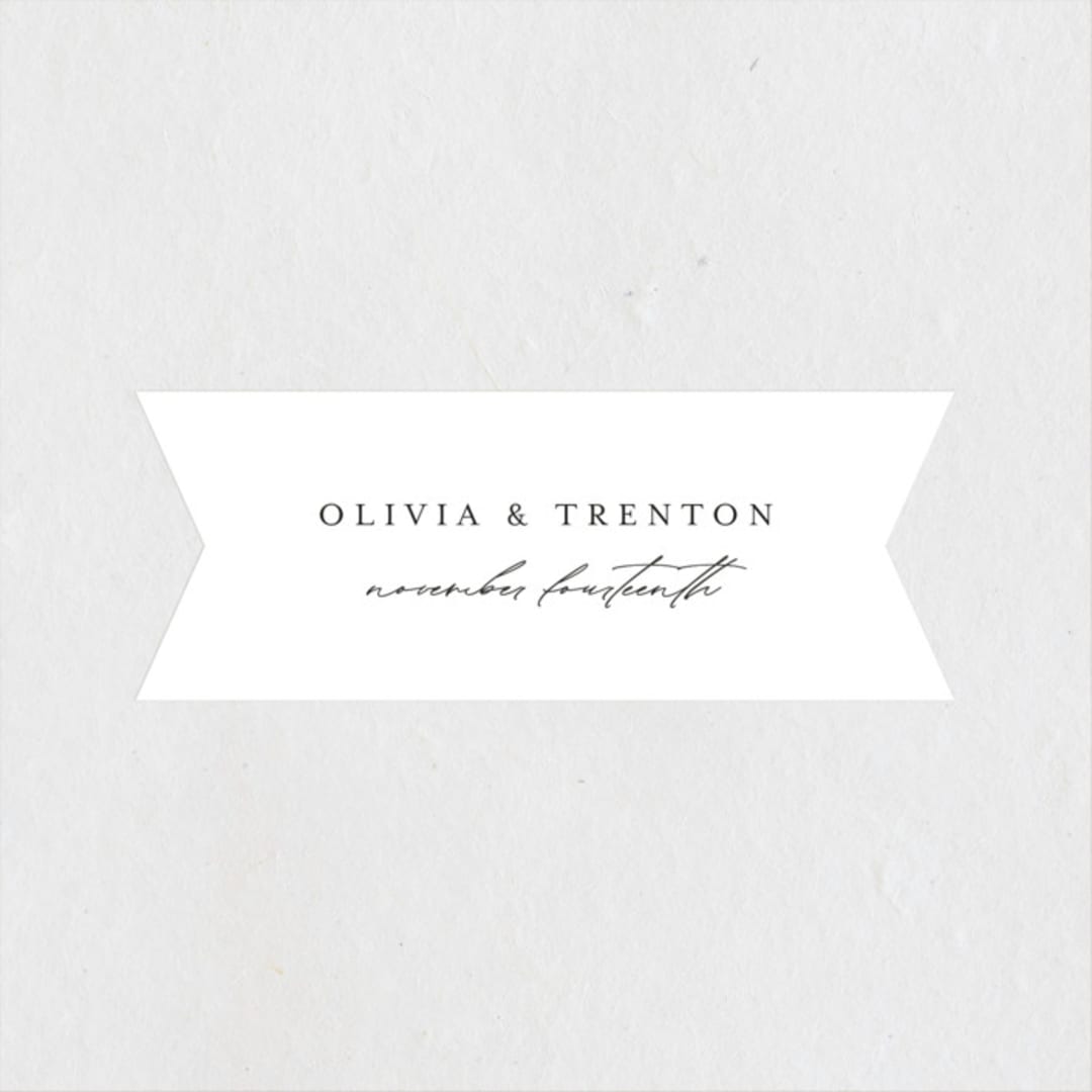 "Scripts" - Rehearsal Dinner Favor Stickers in Salt by Stephanie Hawkes - Front