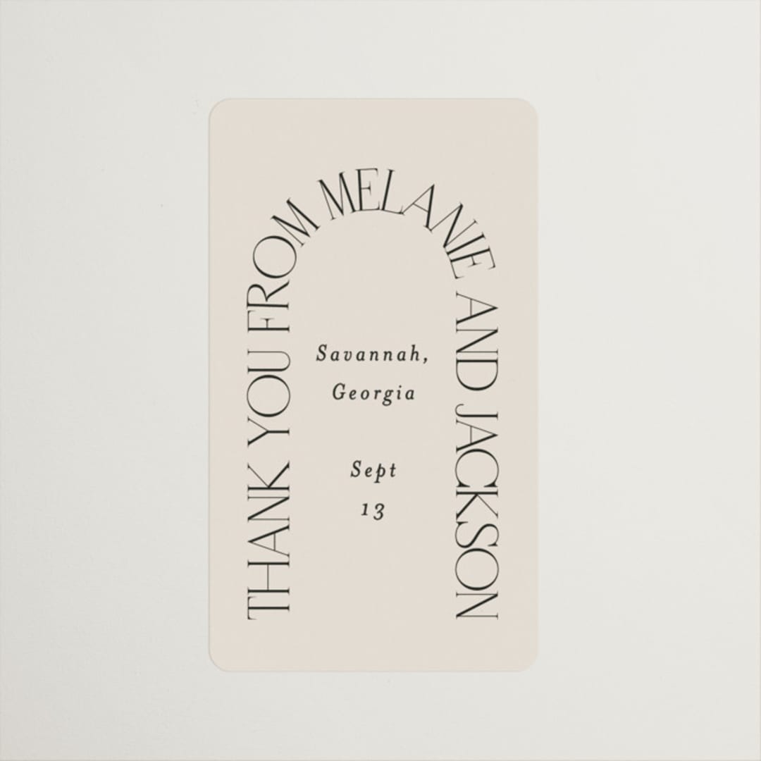 "Eat Drink Get Married" - Rehearsal Dinner Favor Stickers in Ivory by Amy Payne - Front