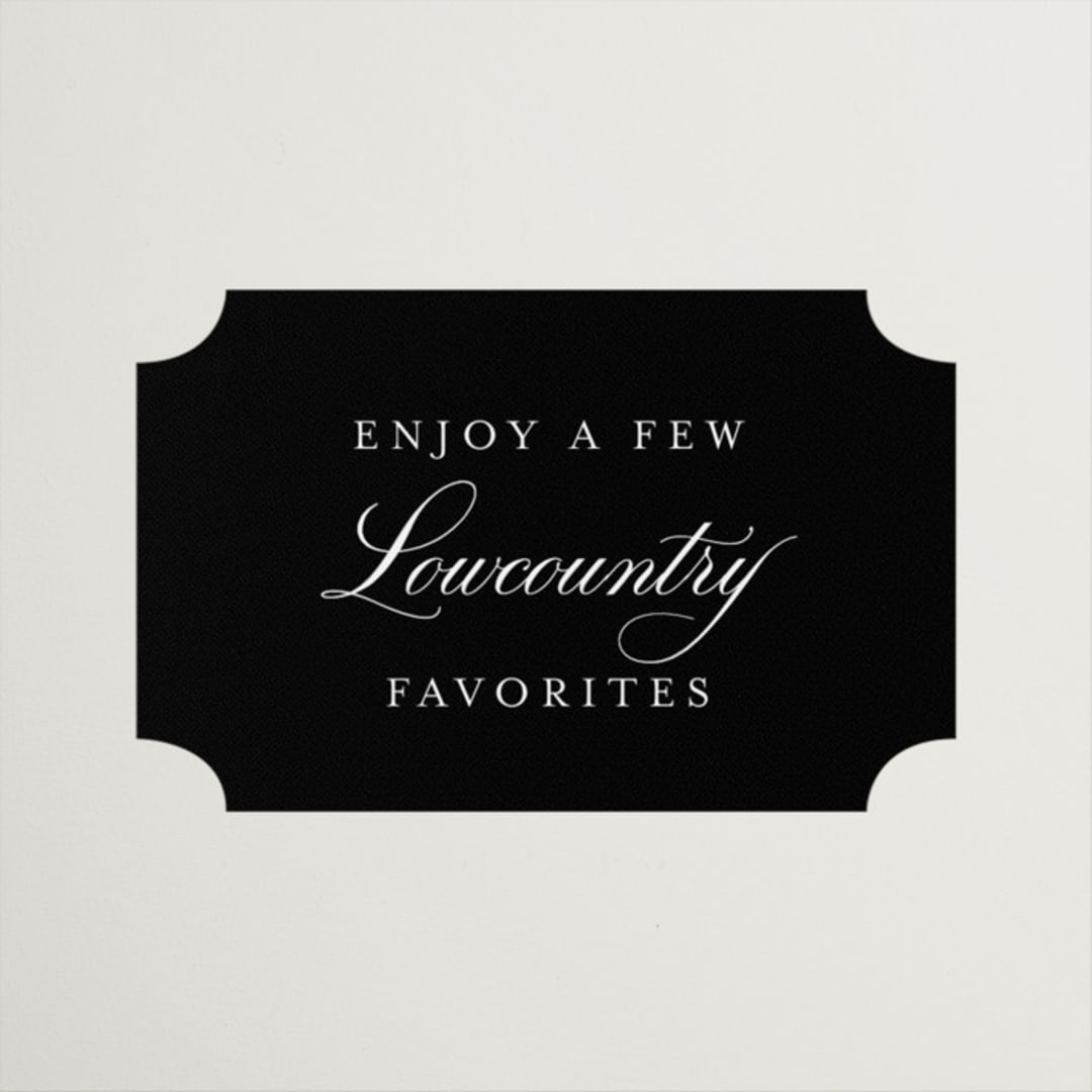 "Charleston" - Rehearsal Dinner Favor Stickers in Tuxedo by Megan Davis - Front