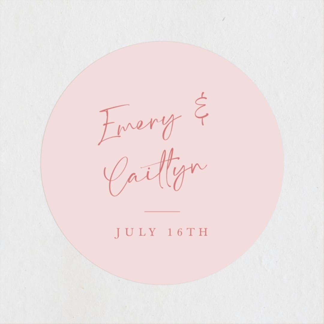 "Ink scribble" - Rehearsal Dinner Favor Stickers in Rosebud by Adelyn T. - Front
