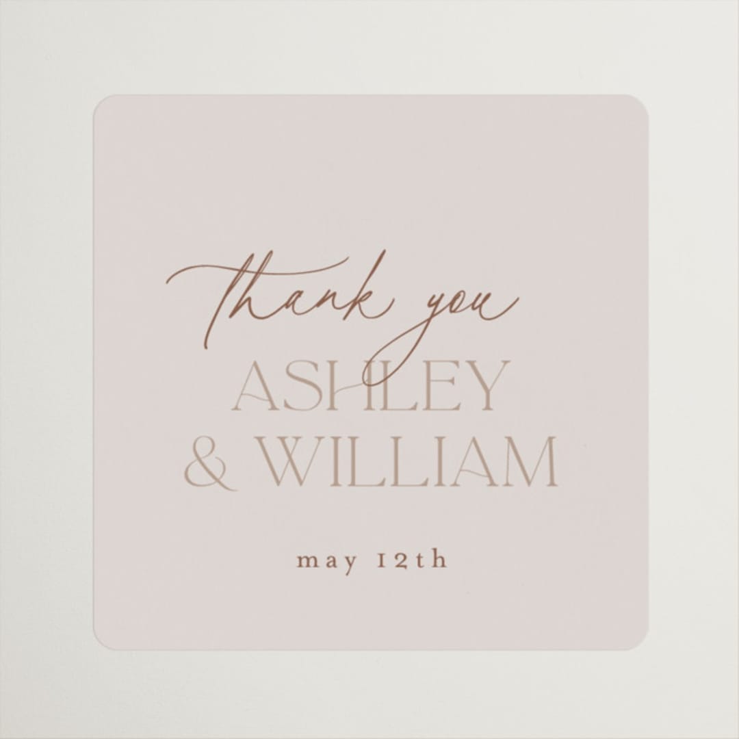 "Typographical" - Rehearsal Dinner Favor Stickers in Clay by Nicole Barreto - Front