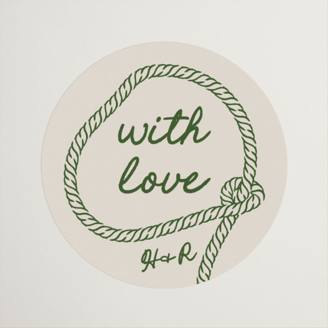 "Western" - Rehearsal Dinner Favor Stickers in Lasso by Claudia Orengo - Front