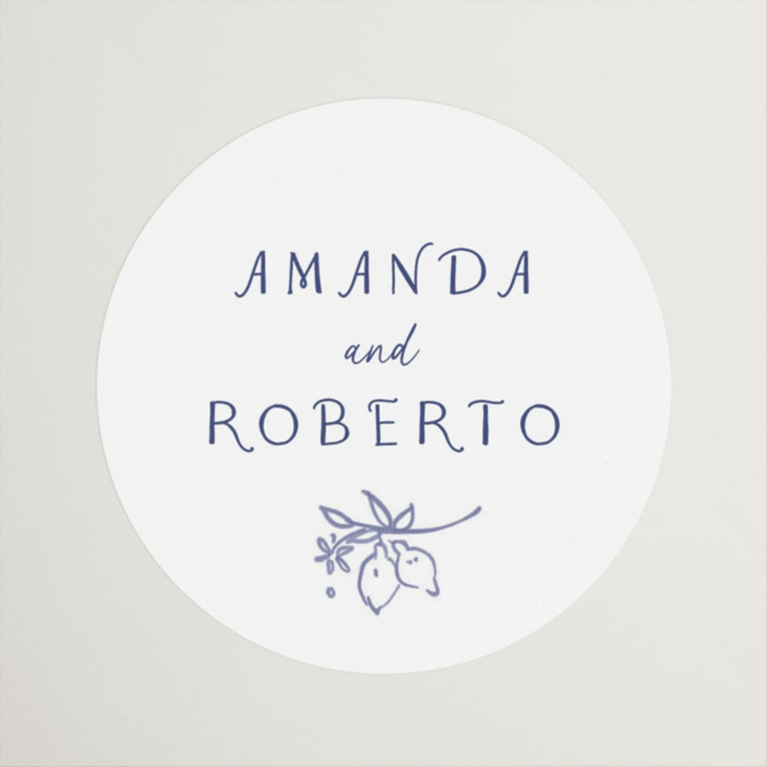 "Bridal Border" - Rehearsal Dinner Favor Stickers in Azure by frau brandt - Front