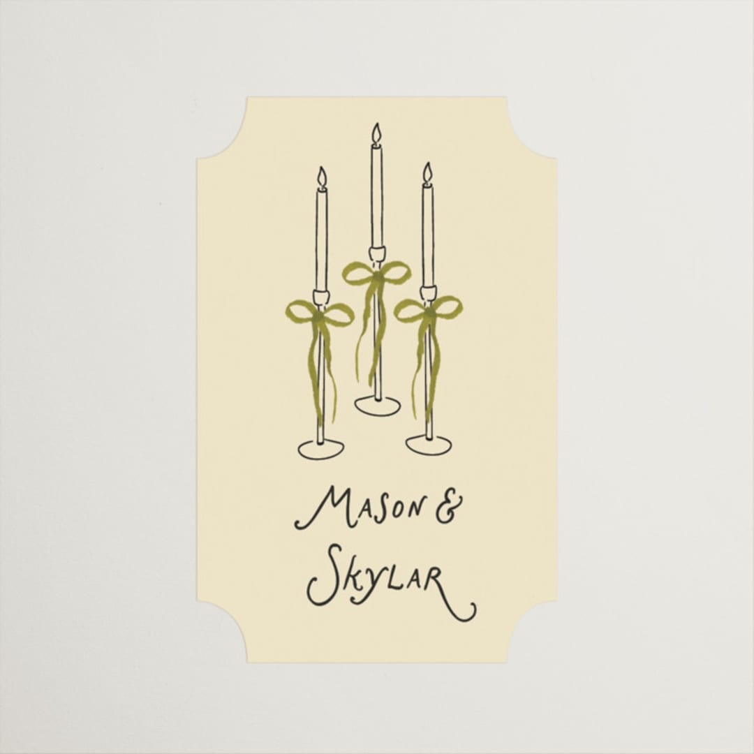"Candles" - Rehearsal Dinner Favor Stickers in Lemongrass by Jenna Holcomb - Front