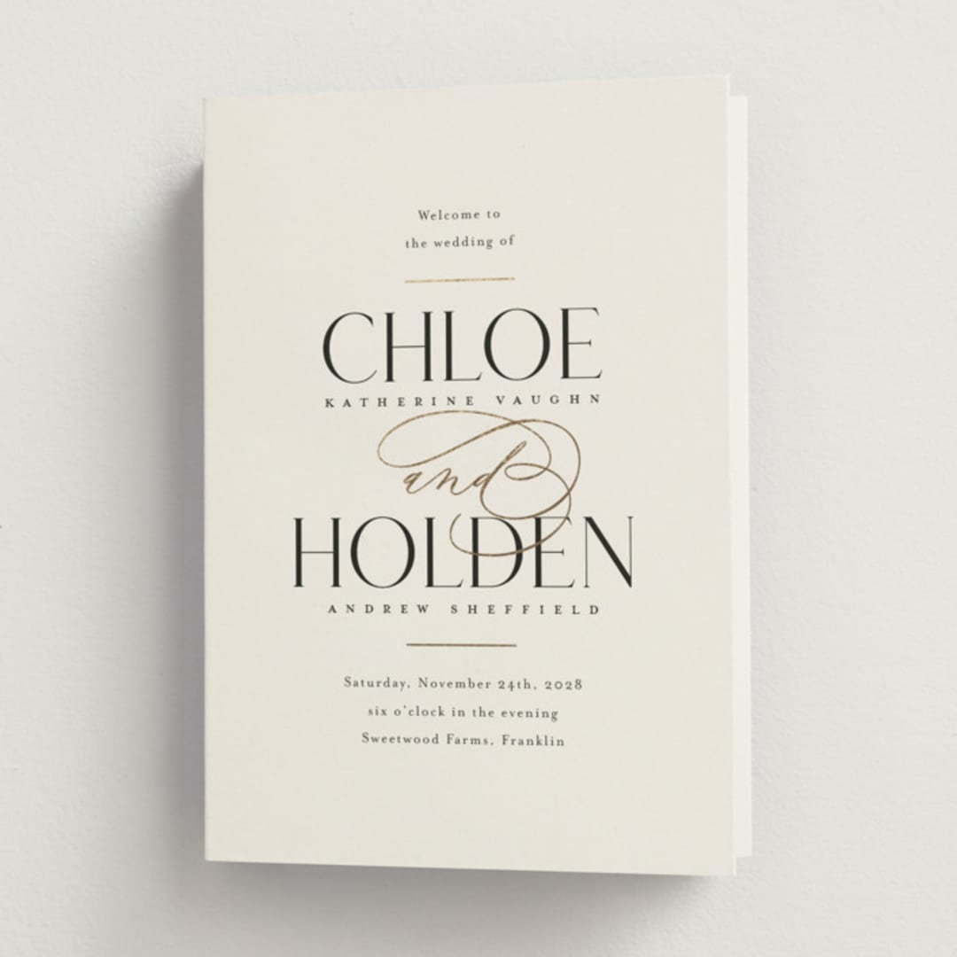 "Idyllic" - Wedding Programs in Sugar by Jessica Williams - Front