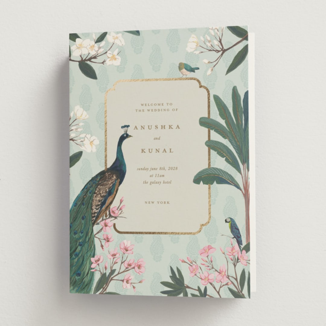 "Royal Wedding" - Wedding Programs in Mint by Teju Reval - Front