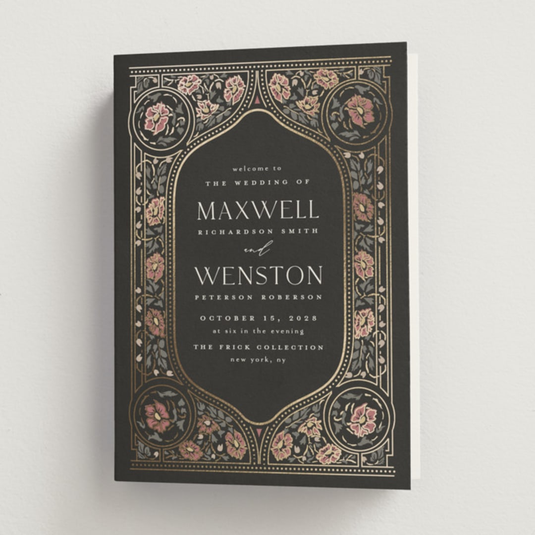 "Timeless Nature" - Wedding Programs in Ebony by Ana de Sousa - Front