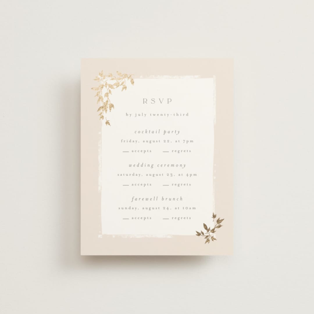 "Everly" - Foil-Pressed Multi-Event RSVP Cards in Latte by Kristie Kern - Front