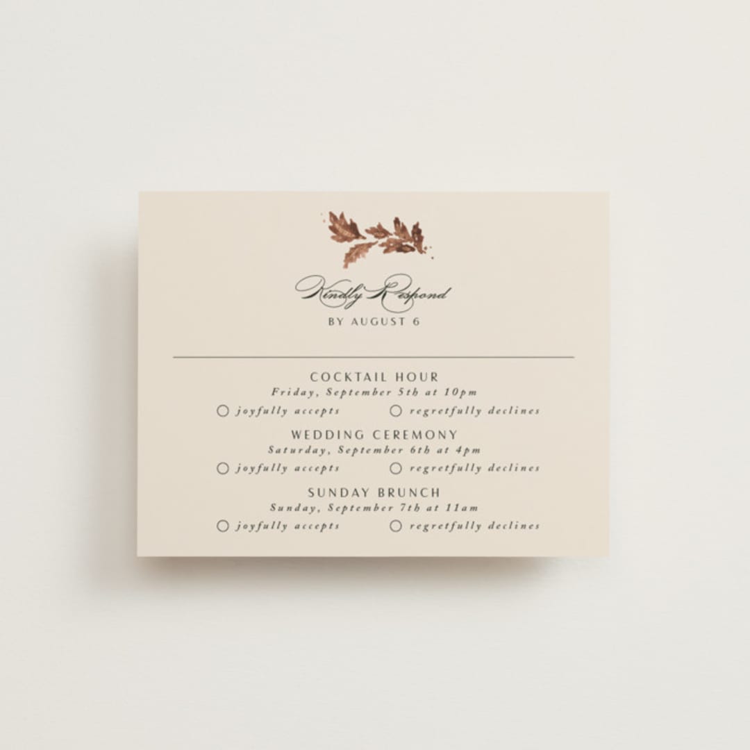 "poetique" - Foil-Pressed Multi-Event RSVP Cards in Autumn by Kate Ahn - Front