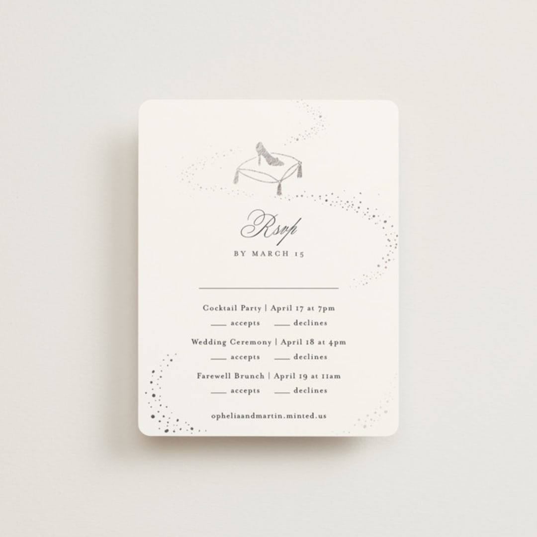 "Disney's Cinderella Castle" - Foil-Pressed Multi-Event RSVP Cards in Magic by Kelly Schmidt - Front