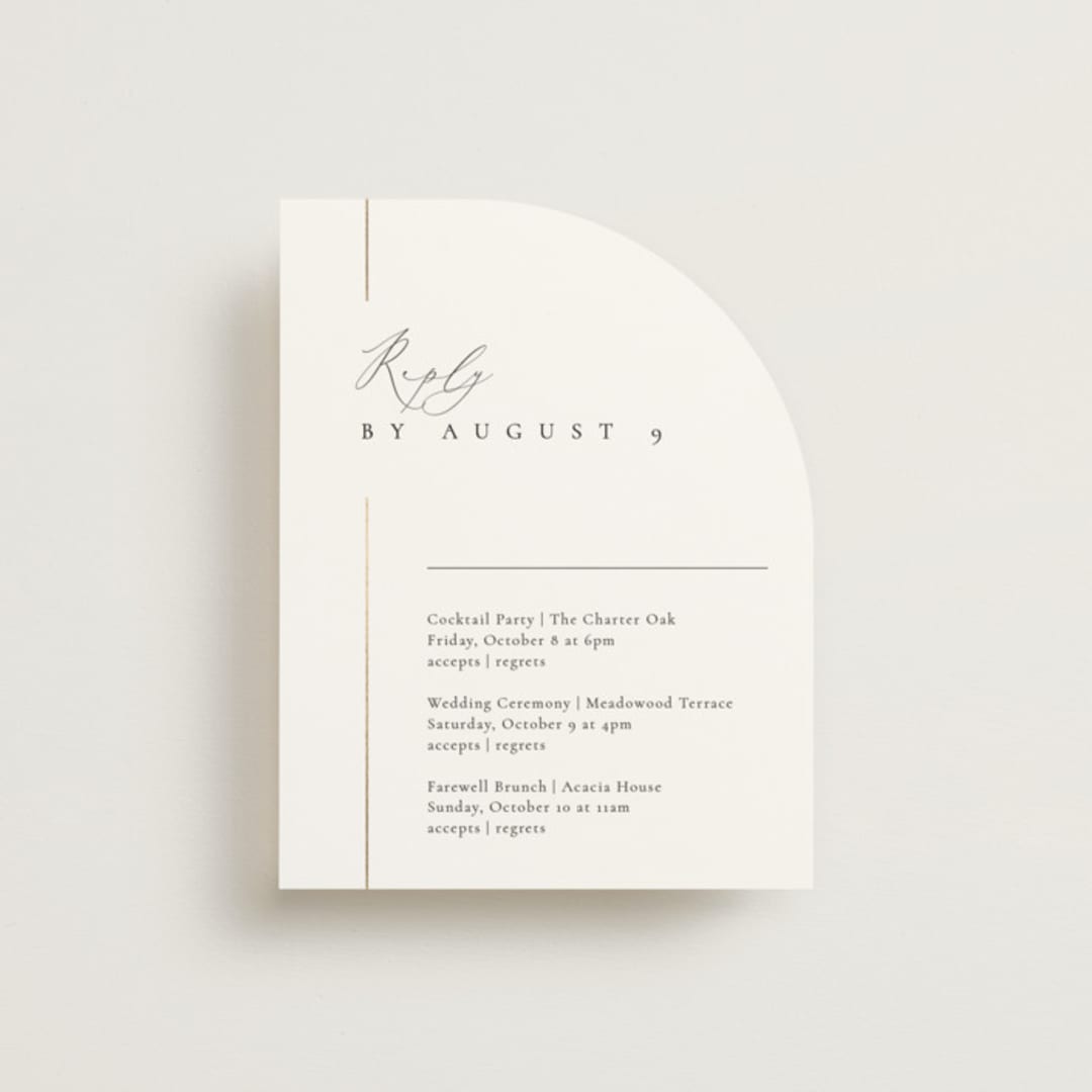 "London" - Foil-Pressed Multi-Event RSVP Cards in Classic by Kelly Schmidt - Front