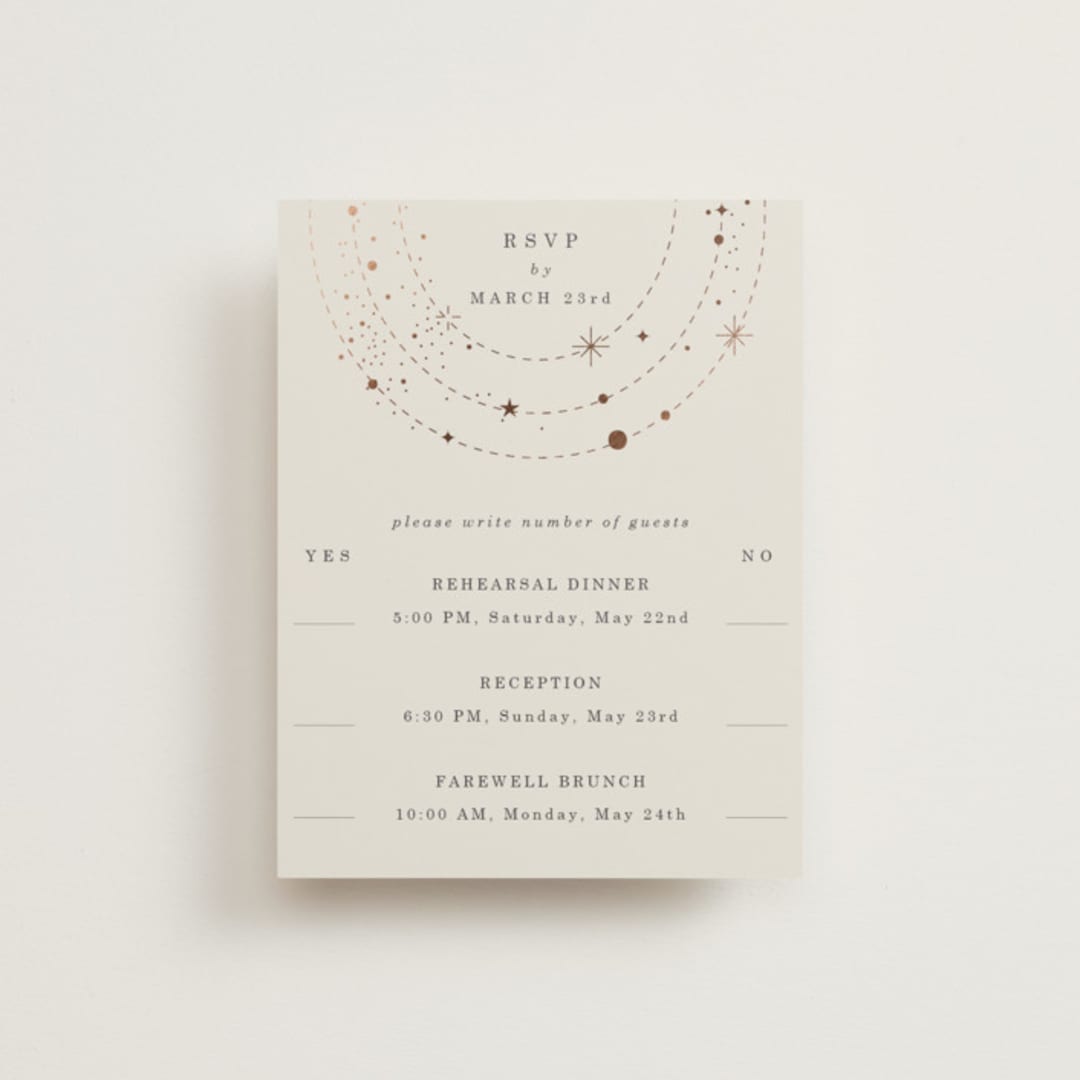 "North" - Foil-Pressed Multi-Event RSVP Cards in Twilight by Baumbirdy - Front