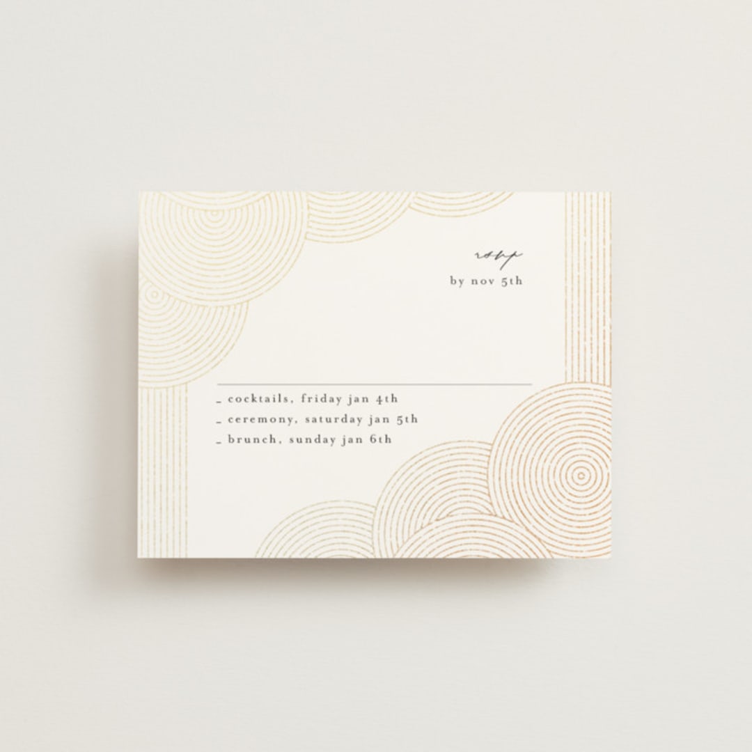 "ionic" - Foil-Pressed Multi-Event RSVP Cards in Onyx by Lori Wemple - Front