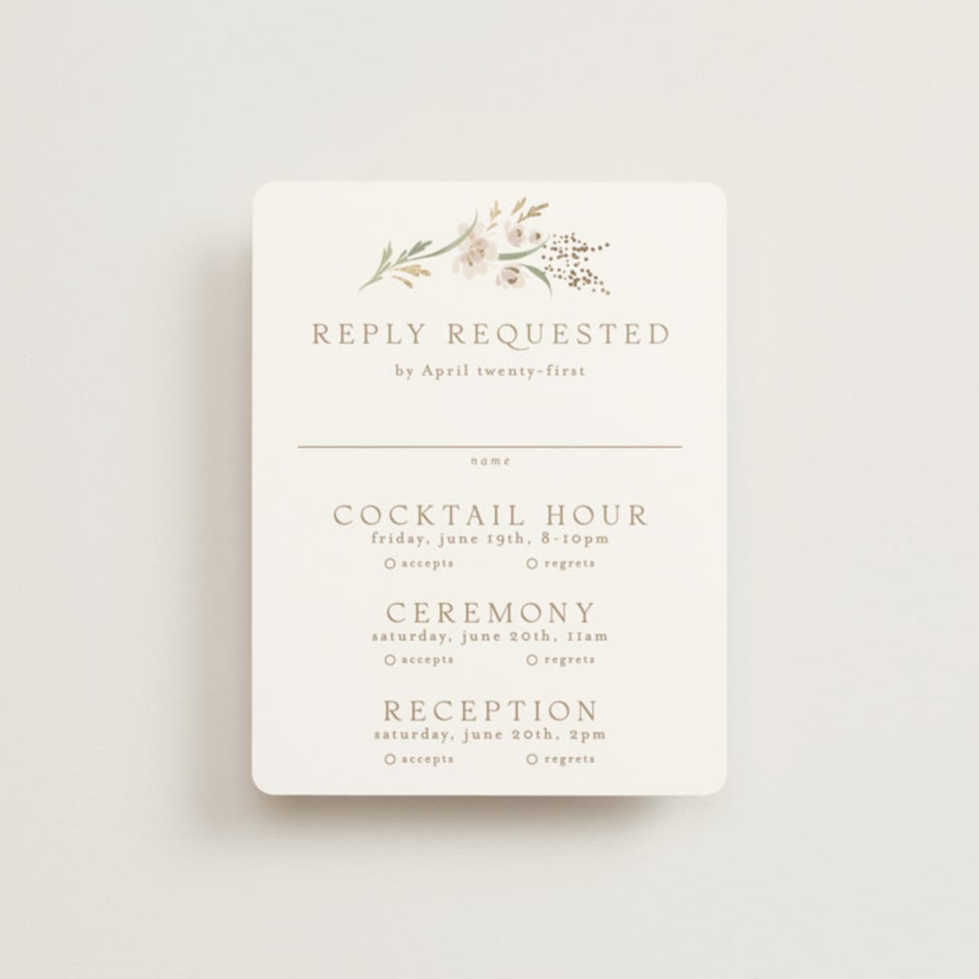"Meadow" - Foil-Pressed Multi-Event RSVP Cards in Spring Mist by Erin L. Wilson - Front