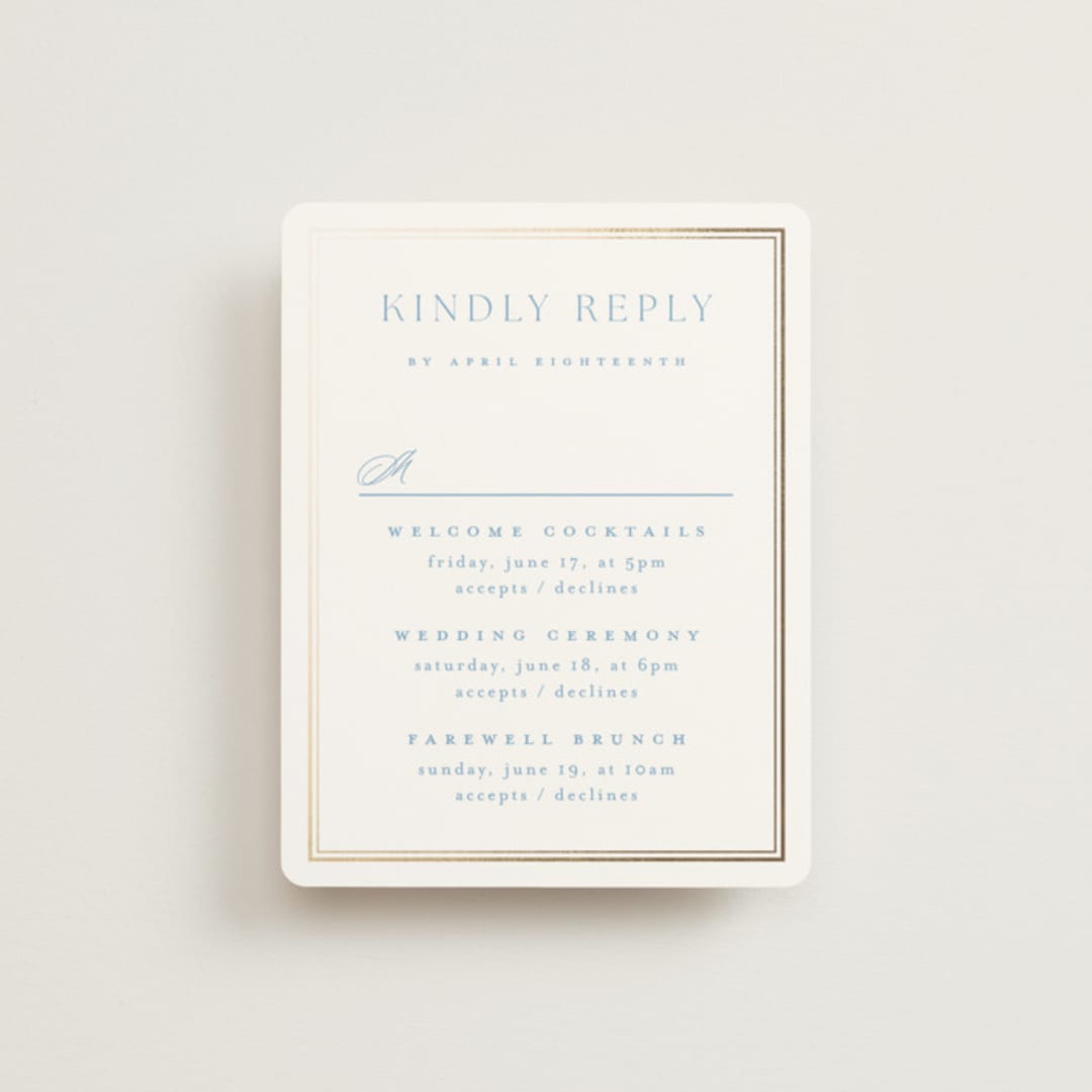"storybook garden" - Foil-Pressed Multi-Event RSVP Cards in Bluebell by Kristie Kern - Front