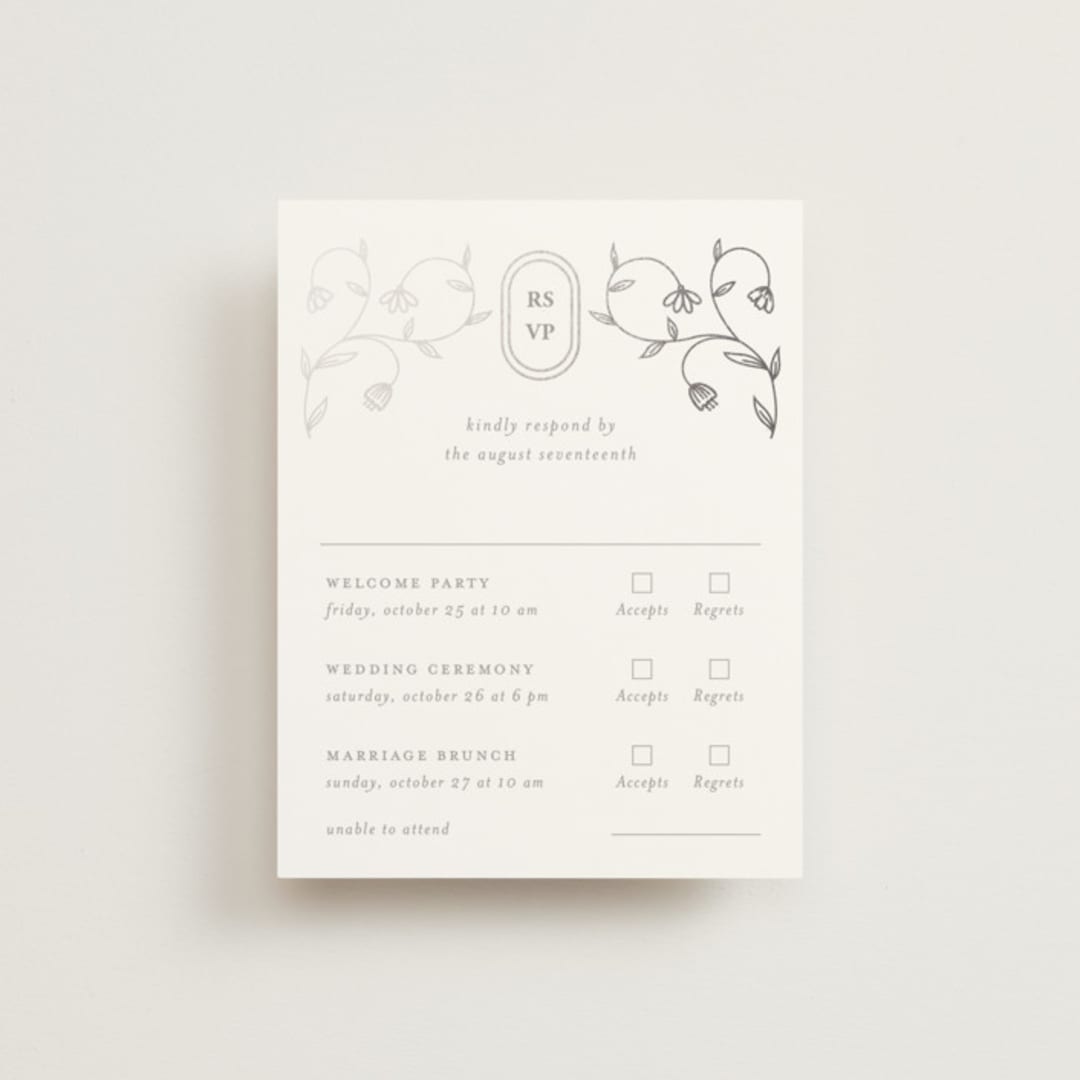 "cantuccini" - Foil-Pressed Multi-Event RSVP Cards in Moon by chocomocacino - Front