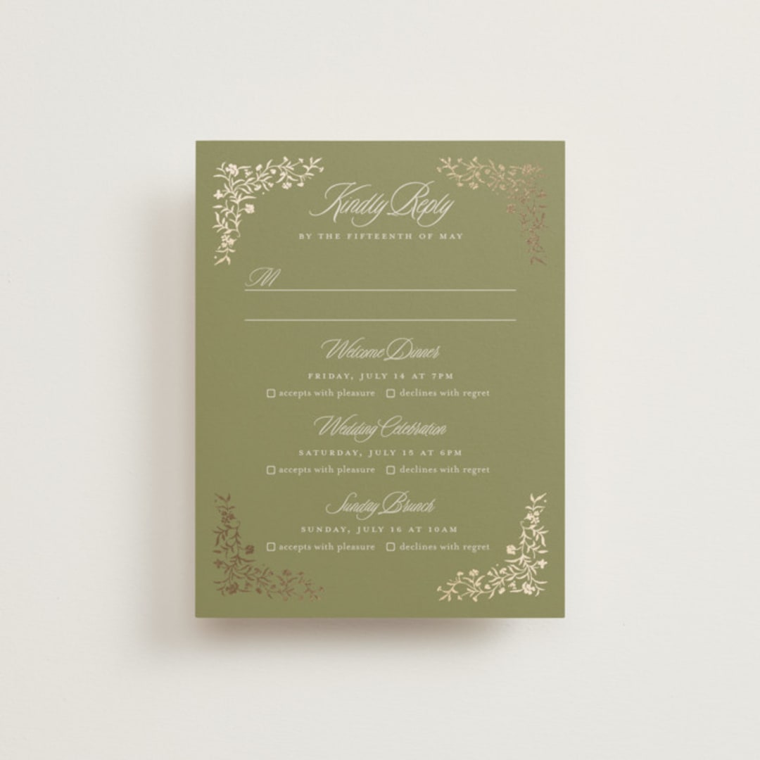 "FairyTale.." - Foil-Pressed Multi-Event RSVP Cards in Heather by Vera Lim - Front