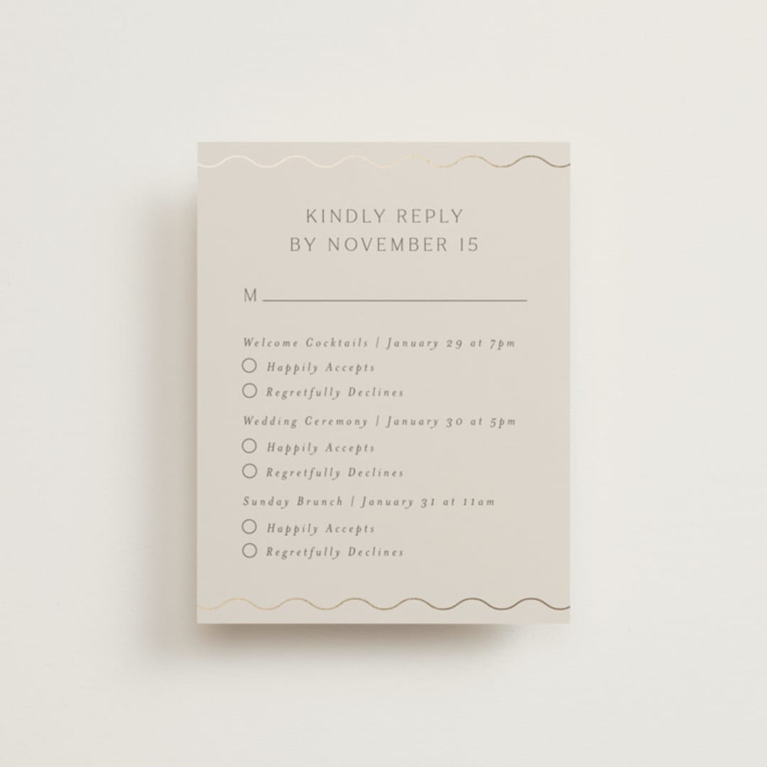 "Parisian Garden" - Foil-Pressed Multi-Event RSVP Cards in Petal by Nicoletta Savod - Front