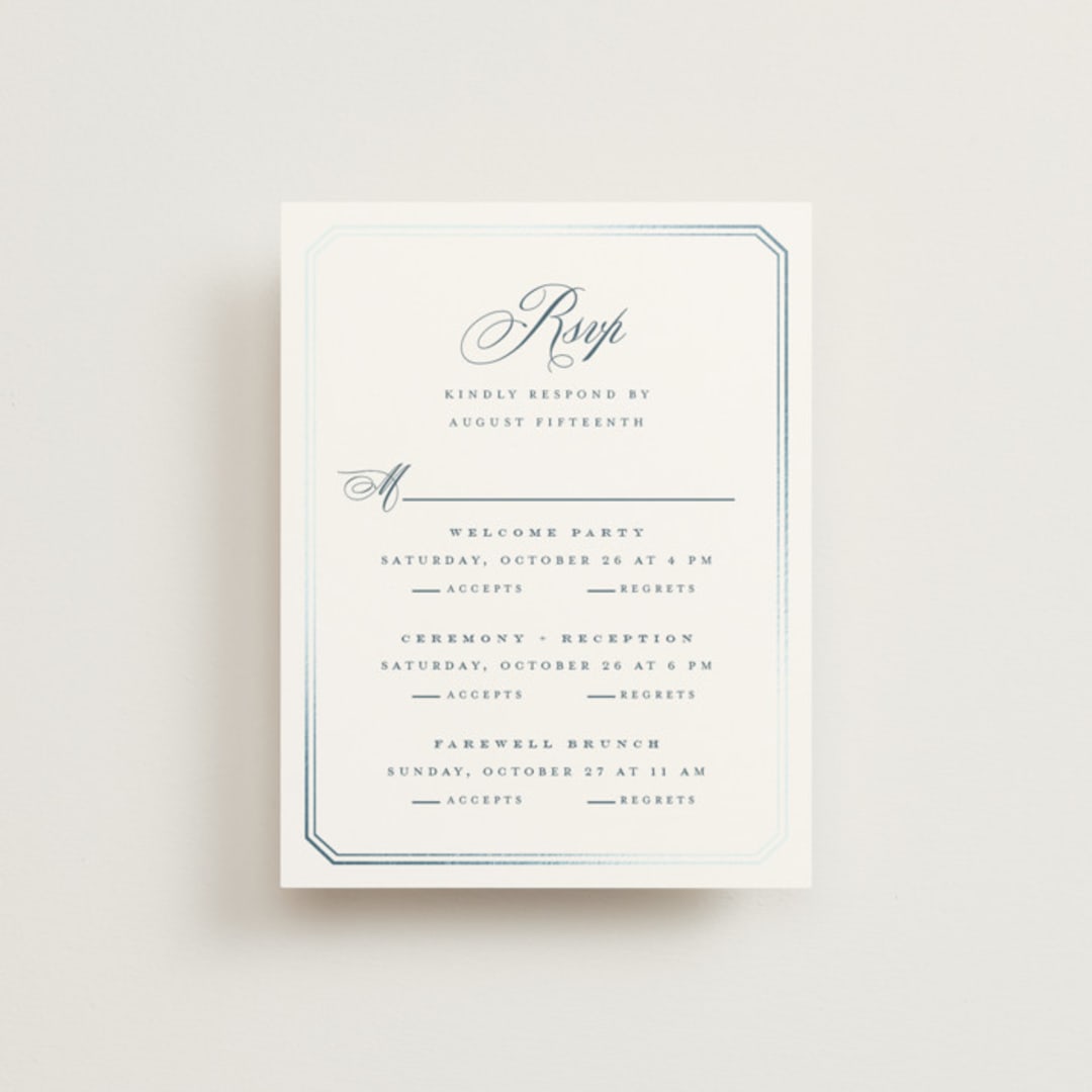 "othellolagkage" - Foil-Pressed Multi-Event RSVP Cards in Pearl by chocomocacino - Front