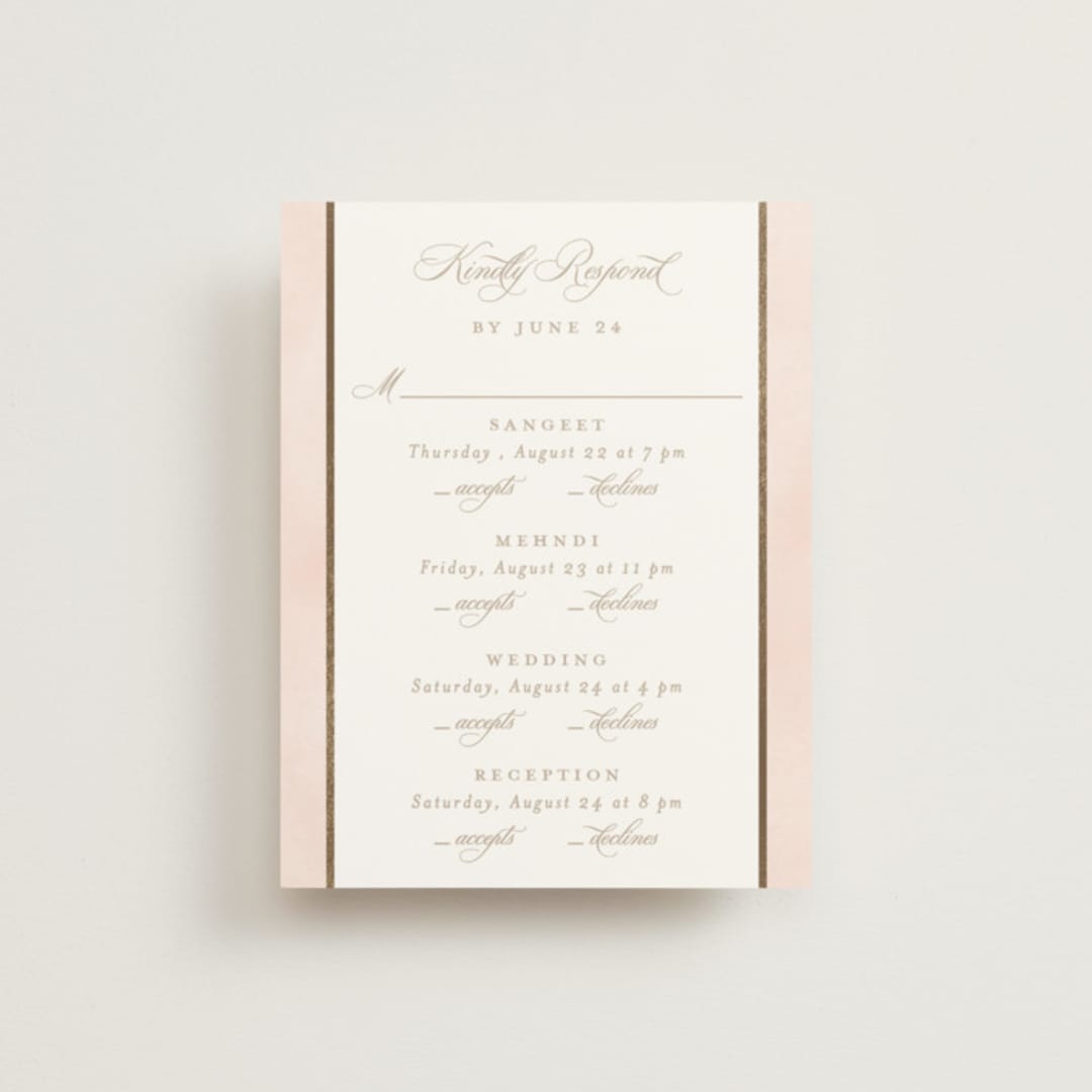 "Alamgamation" - Foil-Pressed Multi-Event RSVP Cards in Shubh by Creo Study - Front