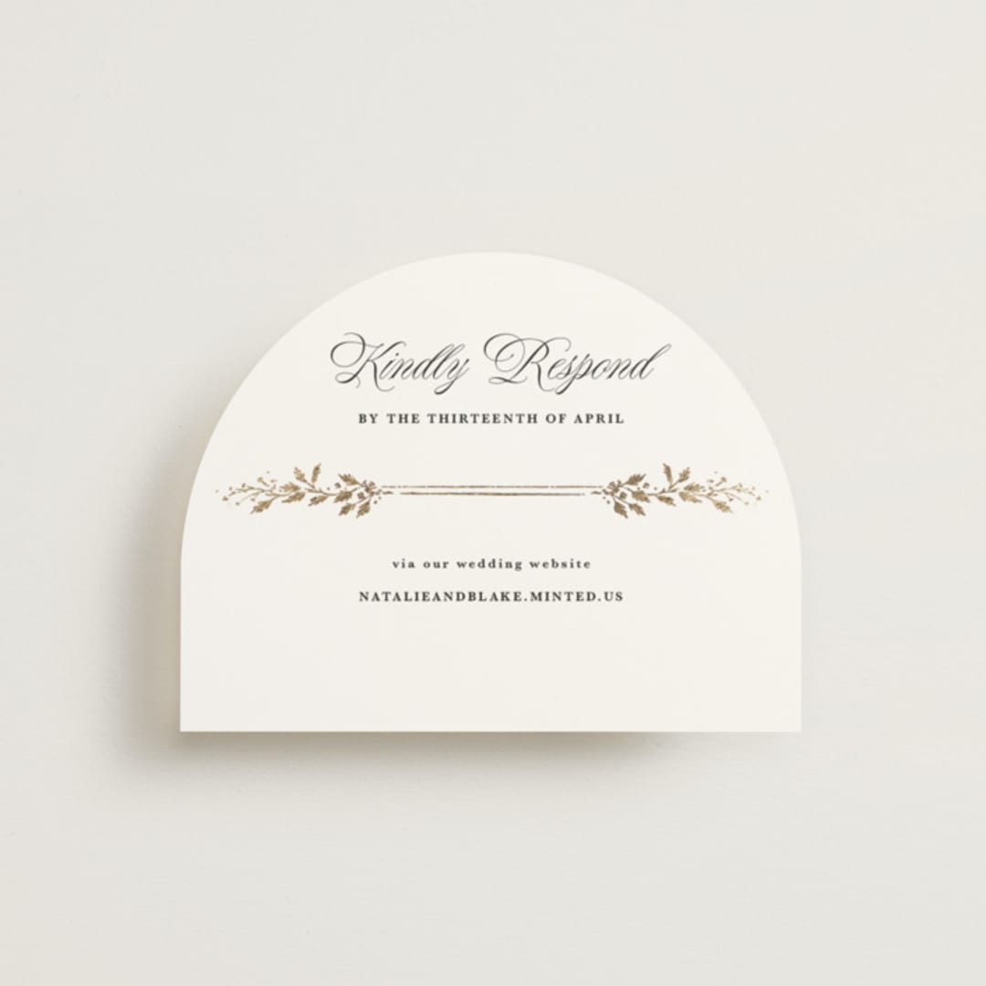 "Lake Como" - Foil-Pressed RSVP Online Enclosure Cards in Diamond by Kate Ahn - Front