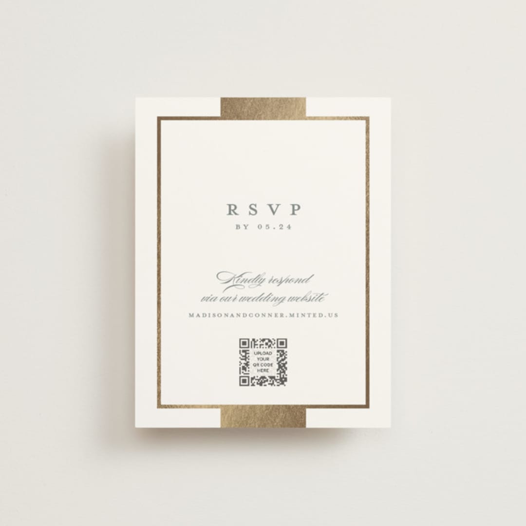 "Refined style" - Foil-Pressed RSVP Online Enclosure Cards in Slate by Stacey Meacham - Front