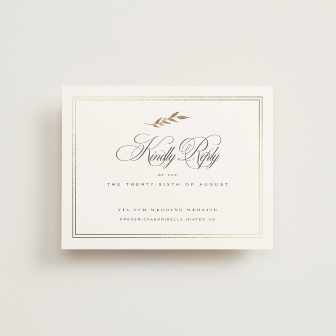 "tompouce" - Foil-Pressed RSVP Online Enclosure Cards in Diamond by chocomocacino - Front