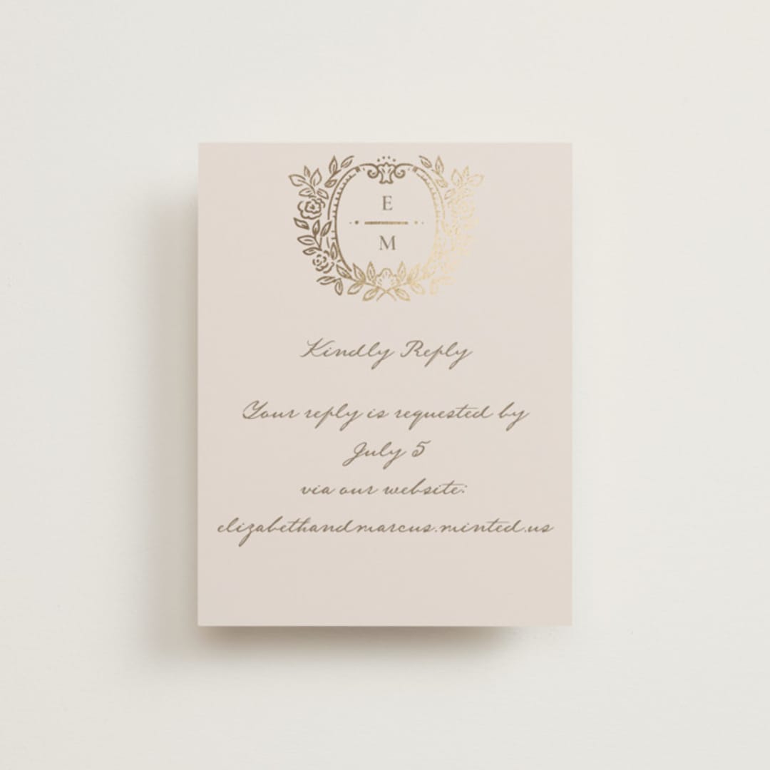 "Manuet" - Foil-Pressed RSVP Online Enclosure Cards in Vanilla by Petra Kern - Front